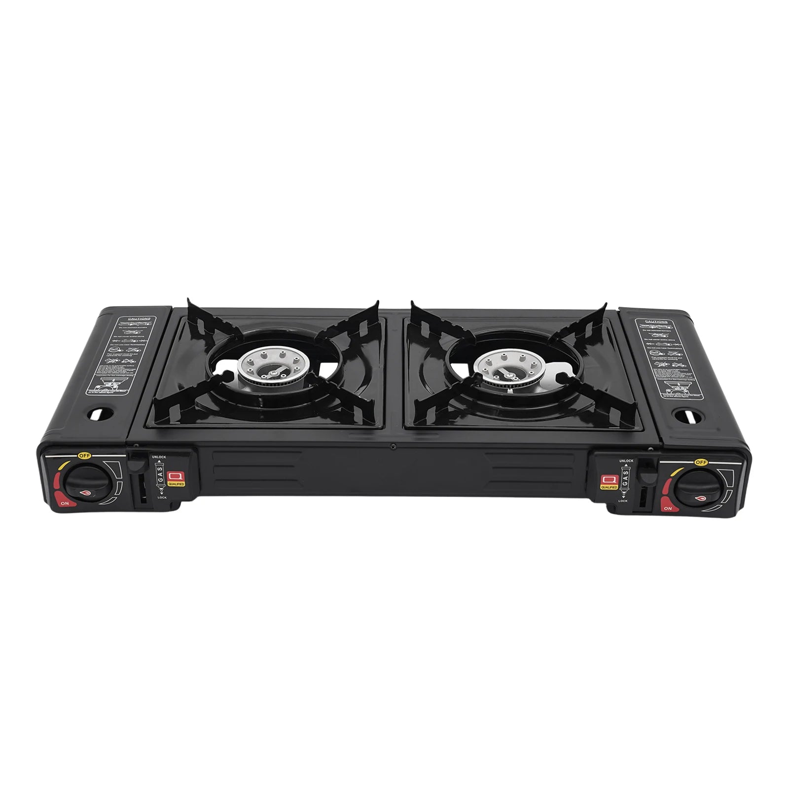 2‑Burner Portable Camping Stove 2500W Each Gas Grill Stove with Carry Case Butane/LPG Compatible
