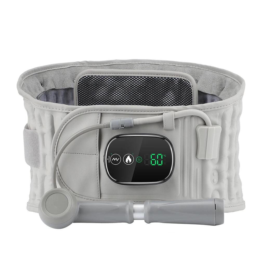 Inflatable Heating Massage Waist Belt Red Light Therapy Lumbar Support with Air Traction 5000mAh Rechargeable Design