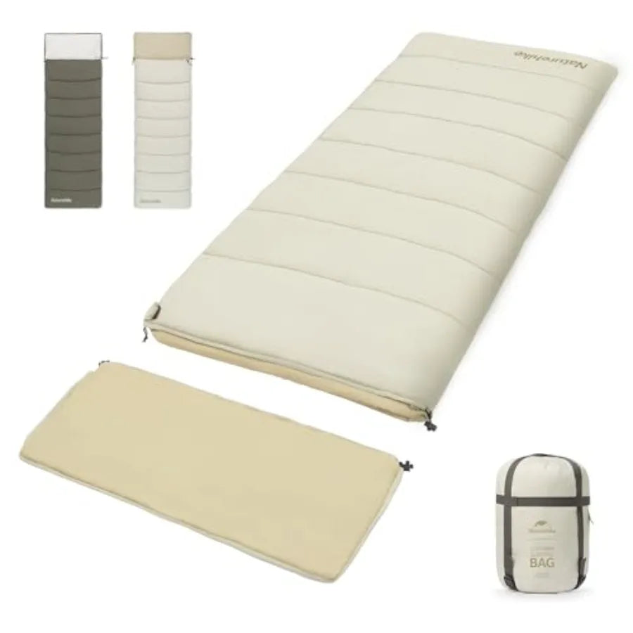 Camping Sleeping Bag for Adults, 36/54℉, Spliceable Double Sleeping Bag for 3 Seasons, Lightweight Waterproof Sleeping Bag for Cold‑Weather Camping and Outdoor Travel