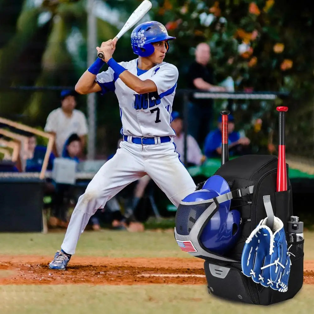 Baseball Equipment Bag Baseball Backpack with Shoe Compartment Lightweight Youth Softball Bat Bag and Bat Backpack