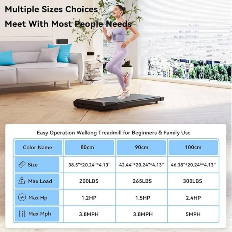 2 in 1 Home and Office Walking Treadmill 2.5 HP Mini Foldable Design with APP and Remote Control