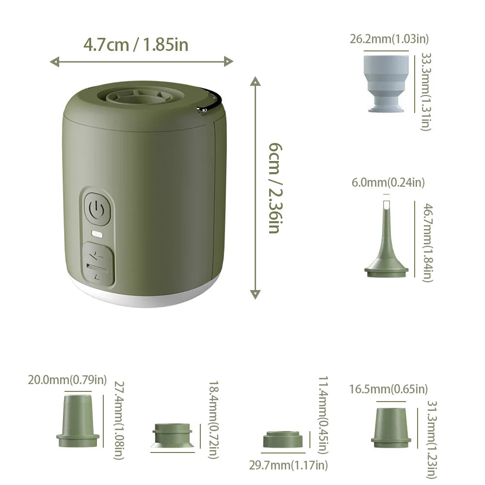 Air Pump with Camping Lantern for Inflatable Air Mattress/Sleeping Pads