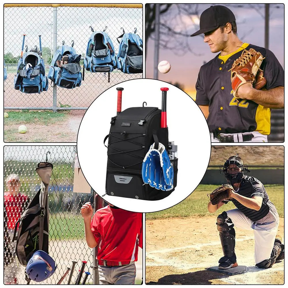 Baseball Equipment Bag Baseball Backpack with Shoe Compartment Lightweight Youth Softball Bat Bag and Bat Backpack