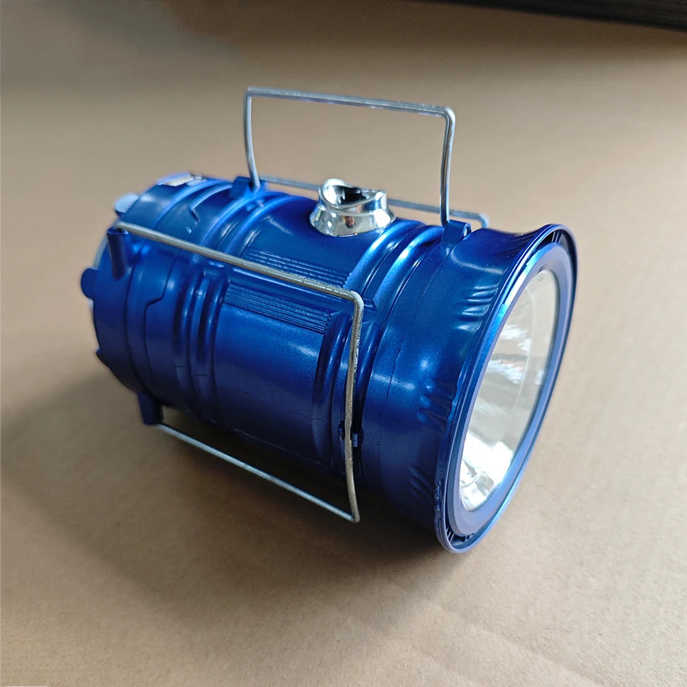 Solar Camping Lamp Portable Telescopic USB Rechargeable Lantern Flashlight Emergency Hanging Lamp Waterproof Outdoor Light