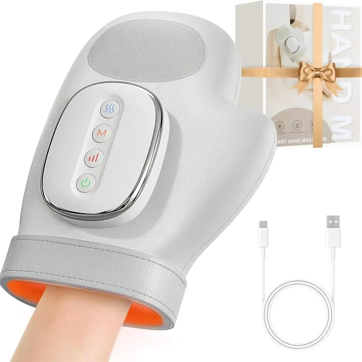 Hand Massager with Heat and Air Compression for Wrist Finger and Palm Relief Electric Kneading Massage Device
