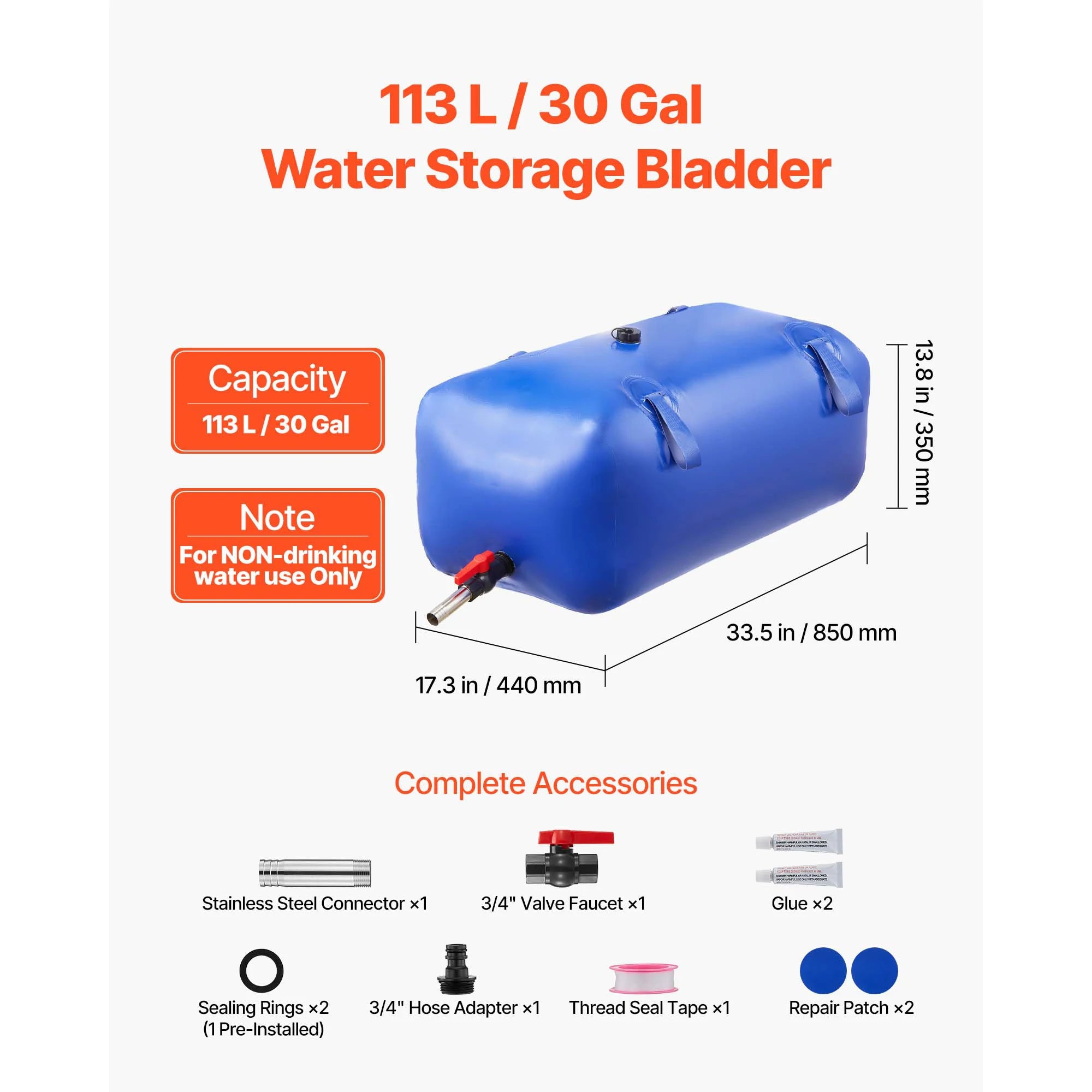 Water Storage Bladder TPU Soft Water Bag Portable Collapsible Water Storage Container for Camping and Outdoor Irrigation