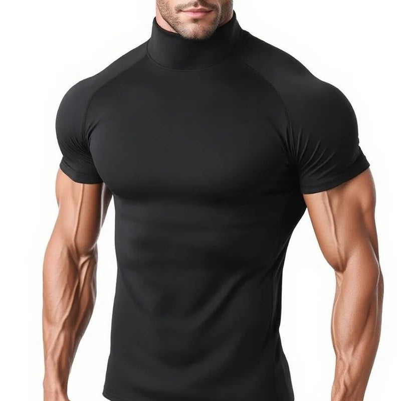 Mens Compression T Shirt Quick Dry Short Sleeve Workout Top for Gym Running and Bodybuilding
