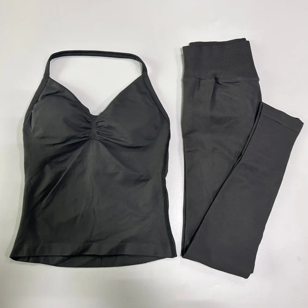 Womens Tank Tops & High Waist Scrunch Yoga Leggings